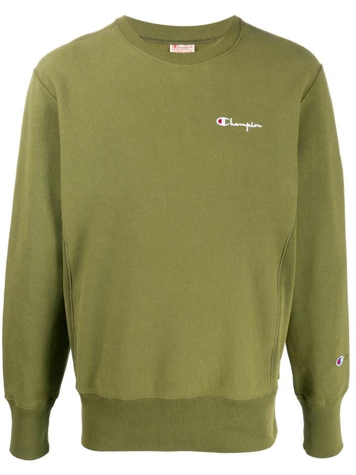 Champion Small Script Crewneck Sweatshirt - Green