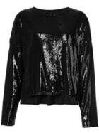 Rta Sequin Long-sleeve Top - Black