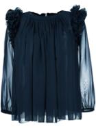 Steffen Schraut Ruffled Shoulder Detailing Blouse, Women's, Size: 38, Blue, Polyester