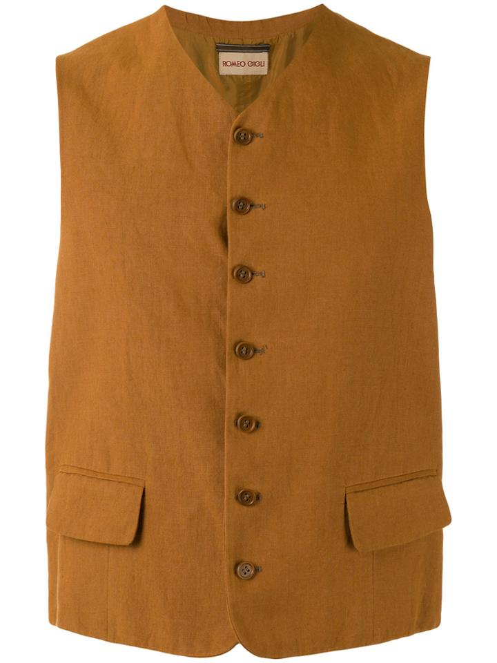 Romeo Gigli Vintage Lightweight Waistcoat - Brown