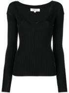 Enföld Deep V-neck Jumper - Black