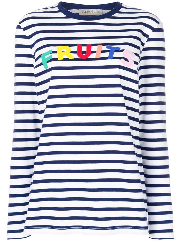 Être Cécile Striped Longlseeved T-shirt - White