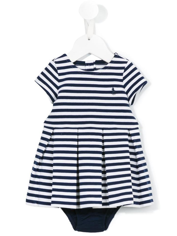 Ralph Lauren Kids - Striped Box Pleat Dress - Kids - Cotton/polyester/spandex/elastane - 9 Mth, Blue