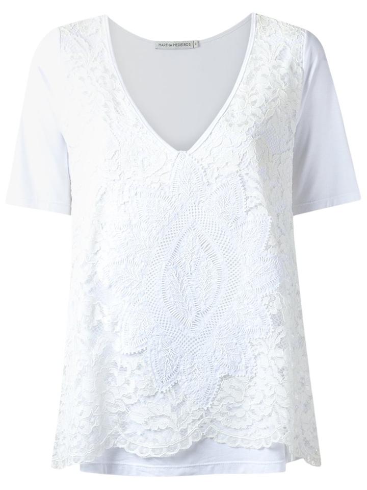 Martha Medeiros Lace Top, Women's, Size: G, White, Viscose