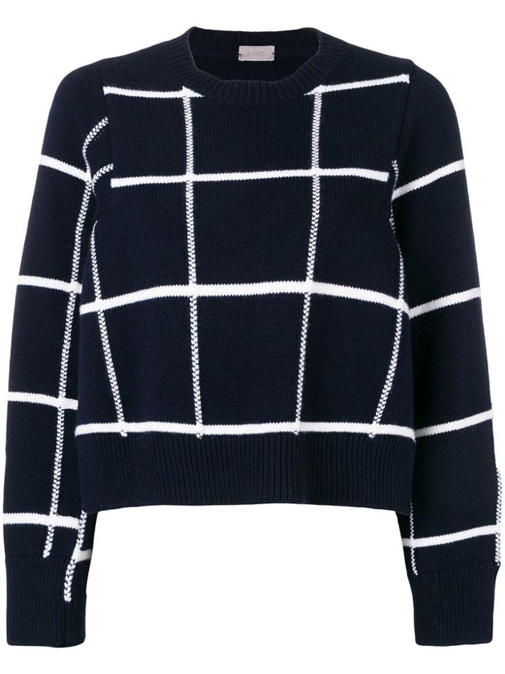 Mrz Geometric Pattern Knit Jumper - Blue