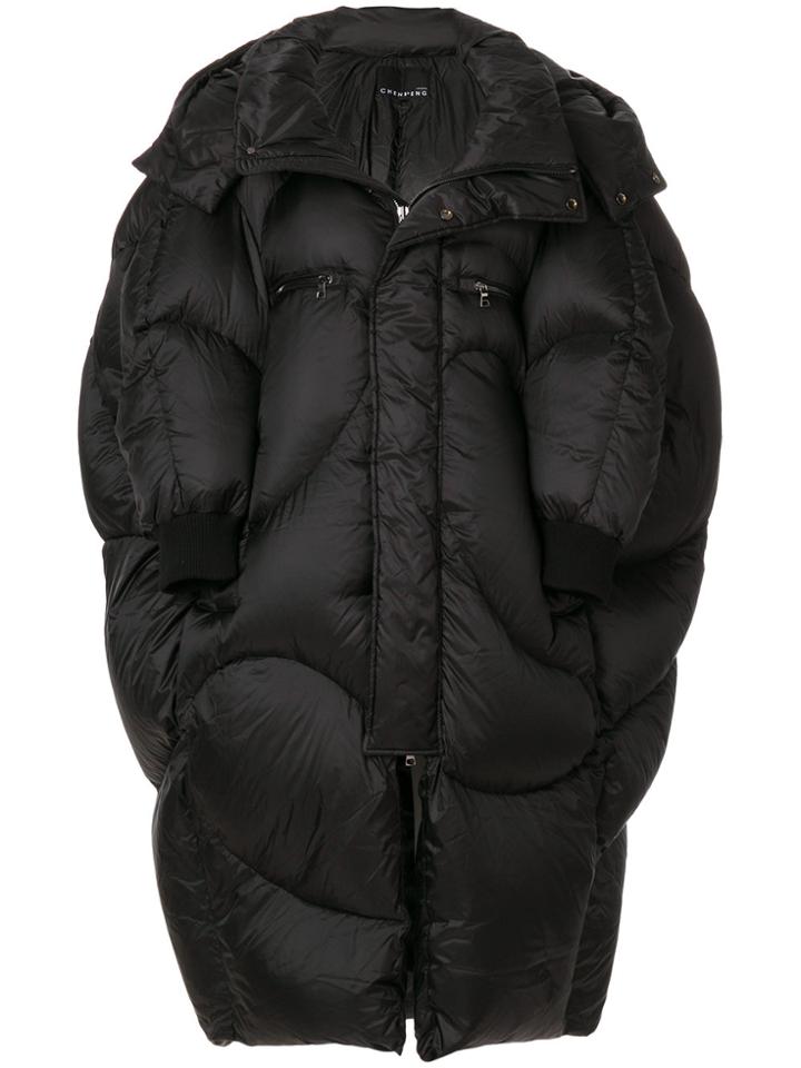 Chen Peng Oversized Puffer Coat - Black