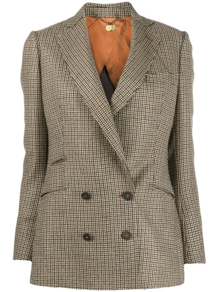 Maurizio Miri Double-breasted Houndstooth Blazer - Neutrals