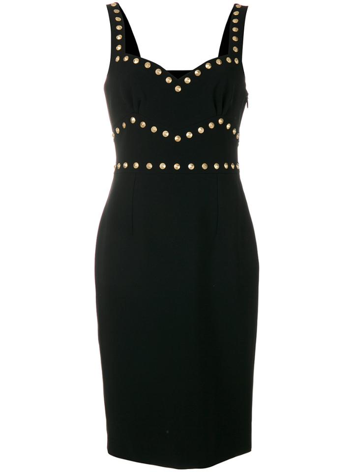 Moschino Studded Sweetheart Dress - Black