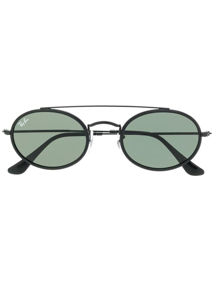 Ray-ban Oval Double Bridge Sunglasses - Black