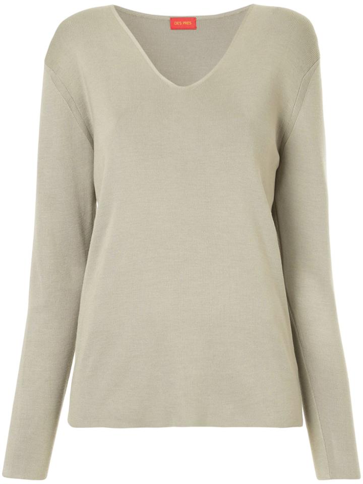 Des Prés V-neck Pullover - Green