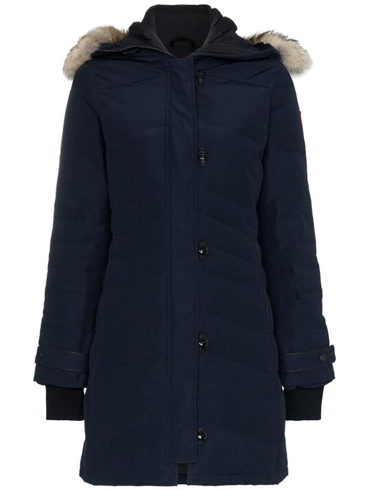 Canada Goose Lorette Feather Down Cotton Blend Hooded Parka - Blue