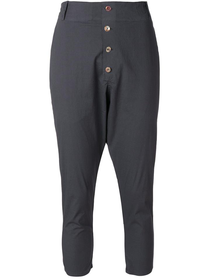 Kristensen Du Nord Dropped Crotch Cropped Jodphur Trousers - Grey