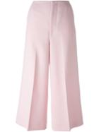 Marni Wide Leg Cropped Trousers, Women's, Size: 42, Pink/purple, Cupro/virgin Wool
