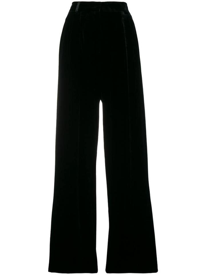 Fendi High Waist Palazzo Trousers - Black