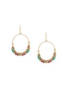 Isabel Marant Bead Embellished Hoop Earrings - Gold