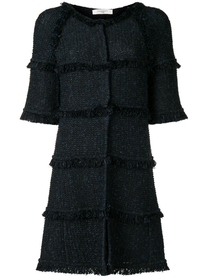 Charlott Frayed Edge Coat - Blue