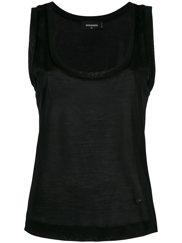 Dsquared2 Fitted Tank Top - Black