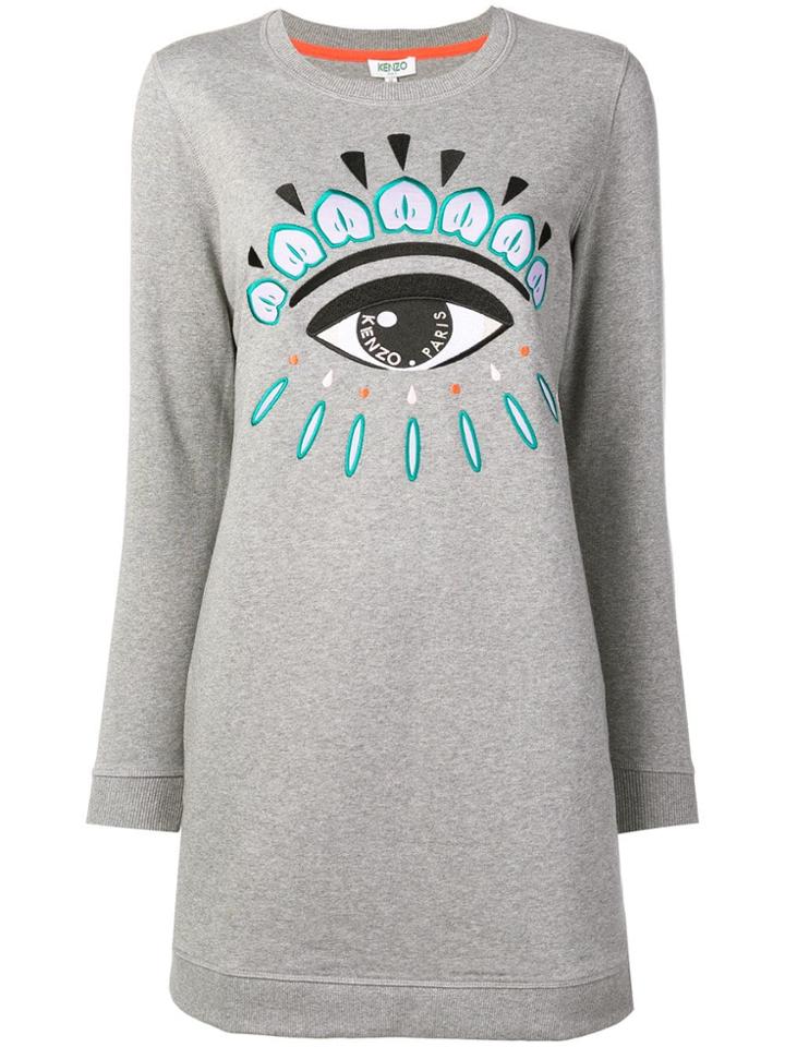 Kenzo Eye Motif Dress - Grey