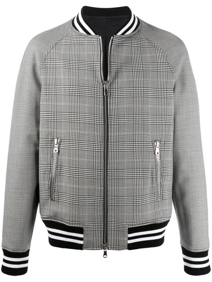 Balmain Prince Of Wales Bomber Jacket - Black