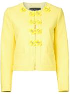 Boutique Moschino - Floral Buttons Jacket - Women - Cotton/other Fibres - 46, Yellow/orange, Cotton/other Fibres