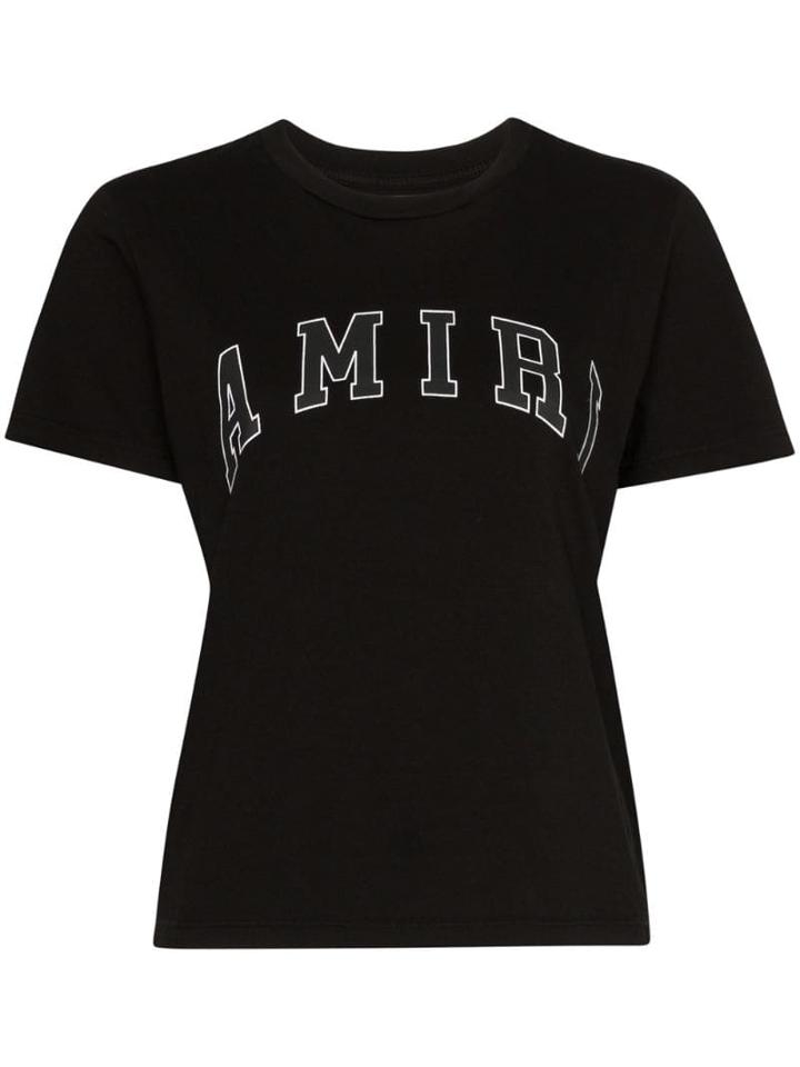 Amiri Logo Print Cotton T-shirt - Black