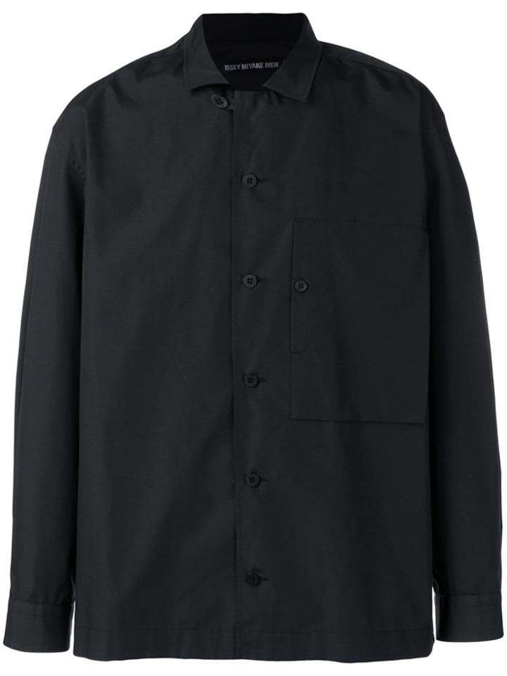 Issey Miyake Men Oversized Pocket Detail Shirt - Black