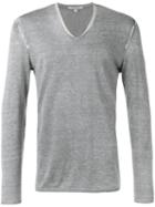 John Varvatos Knitted Sweater, Men's, Size: Xl, Grey, Silk/cashmere