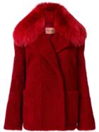 Yves Salomon Fox Fur Coat - Red