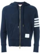 Thom Browne Contrast Stripe Hoodie, Men's, Size: 2, Blue, Cotton