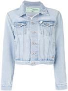 Off-white Cropped Denim Jacket - Blue