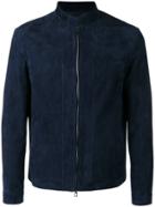 Loro Piana Zipped Suede Jacket - Blue