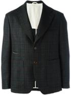 Al Duca D'aosta 1902 Checked Blazer Jacket, Men's, Size: 54, Grey, Cotton/virgin Wool