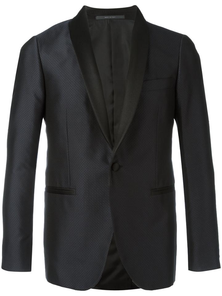Pal Zileri Embroidered Tuxedo Blazer - Blue