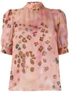 Blumarine Printed Bow Detail Blouse - Pink