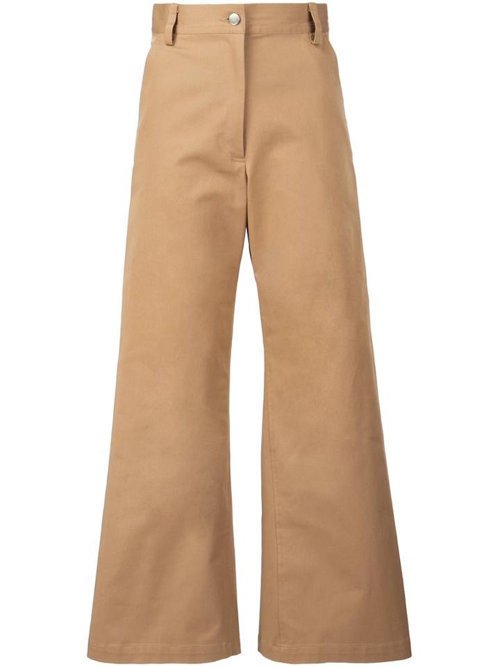 Rachel Comey Flared Cropped Pants, Women's, Size: 4, Nude/neutrals, Cotton/spandex/elastane