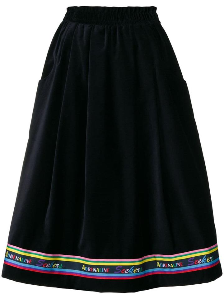 Mira Mikati High-waisted Stripe Detail Skirt - Blue