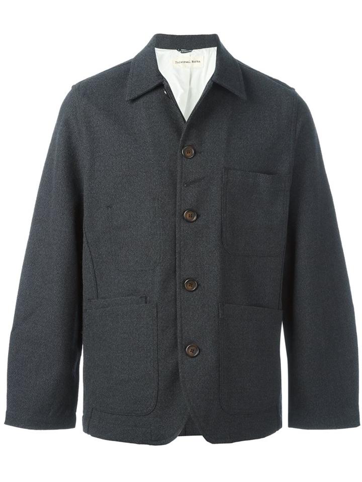 Universal Works 'bakers' Shirt Jacket, Men's, Size: Medium, Grey, Wool
