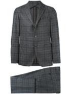 Tagliatore Plaid Formal Suit, Men's, Size: 50, Brown, Virgin Wool/cupro