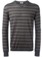 Boglioli Striped Jumper, Men's, Size: Medium, Grey, Silk/virgin Wool