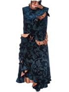 Lanvin Ruffled Paisley Pattern Dress