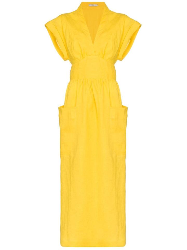 Three Graces Clarissa Belted Wrap Dress - Yellow