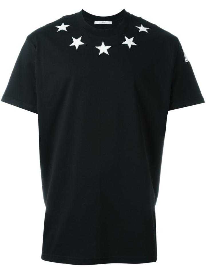 Givenchy Star Embroidered T-shirt, Men's, Size: Xxs, Black, Cotton