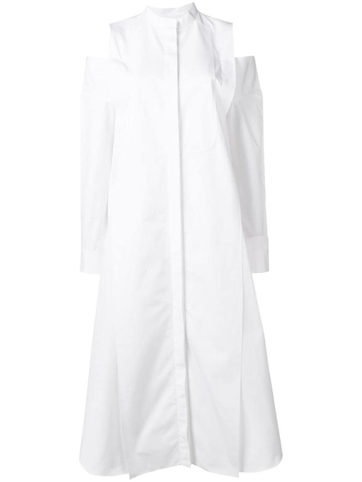 Maison Rabih Kayrouz Cold-shoulder Flared Dress - White