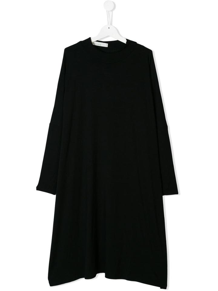 Nostra Santissima Kids Teen Asymmetric Hem Sweatshirt Dress - Black