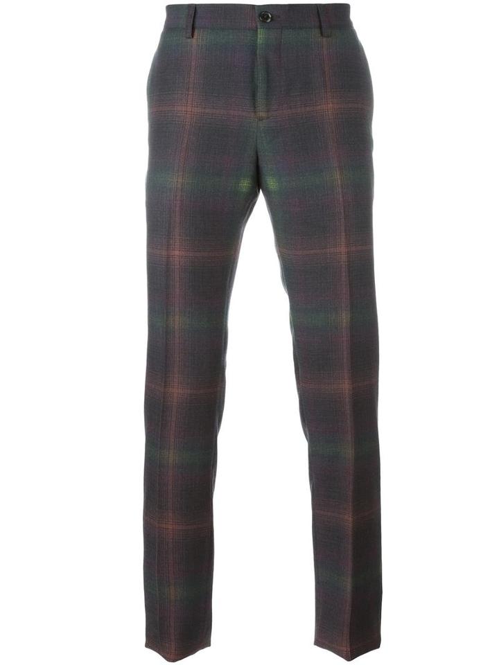 Etro Plaid Trousers, Men's, Size: 46, Wool/acetate/viscose