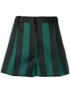 No21 Striped Short Shorts - Green