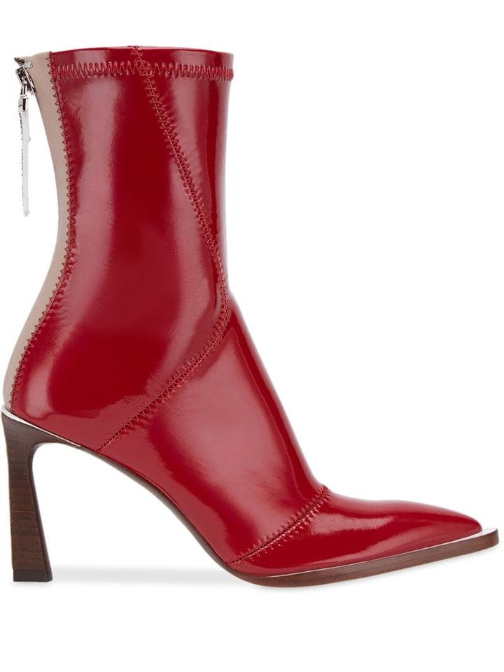 Fendi Patchwork Effect Booties - Red