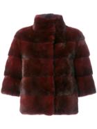 Cara Mila Midi Mink Jacket - Pink & Purple