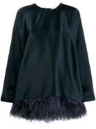 Semicouture Embellished Oversized Top - Blue