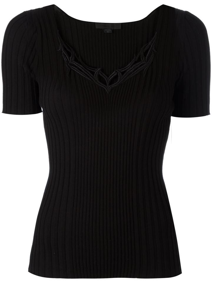 Alexander Wang - Tribal Tattoo Neck Detail Top - Women - Cotton/polyester - S, Black, Cotton/polyester